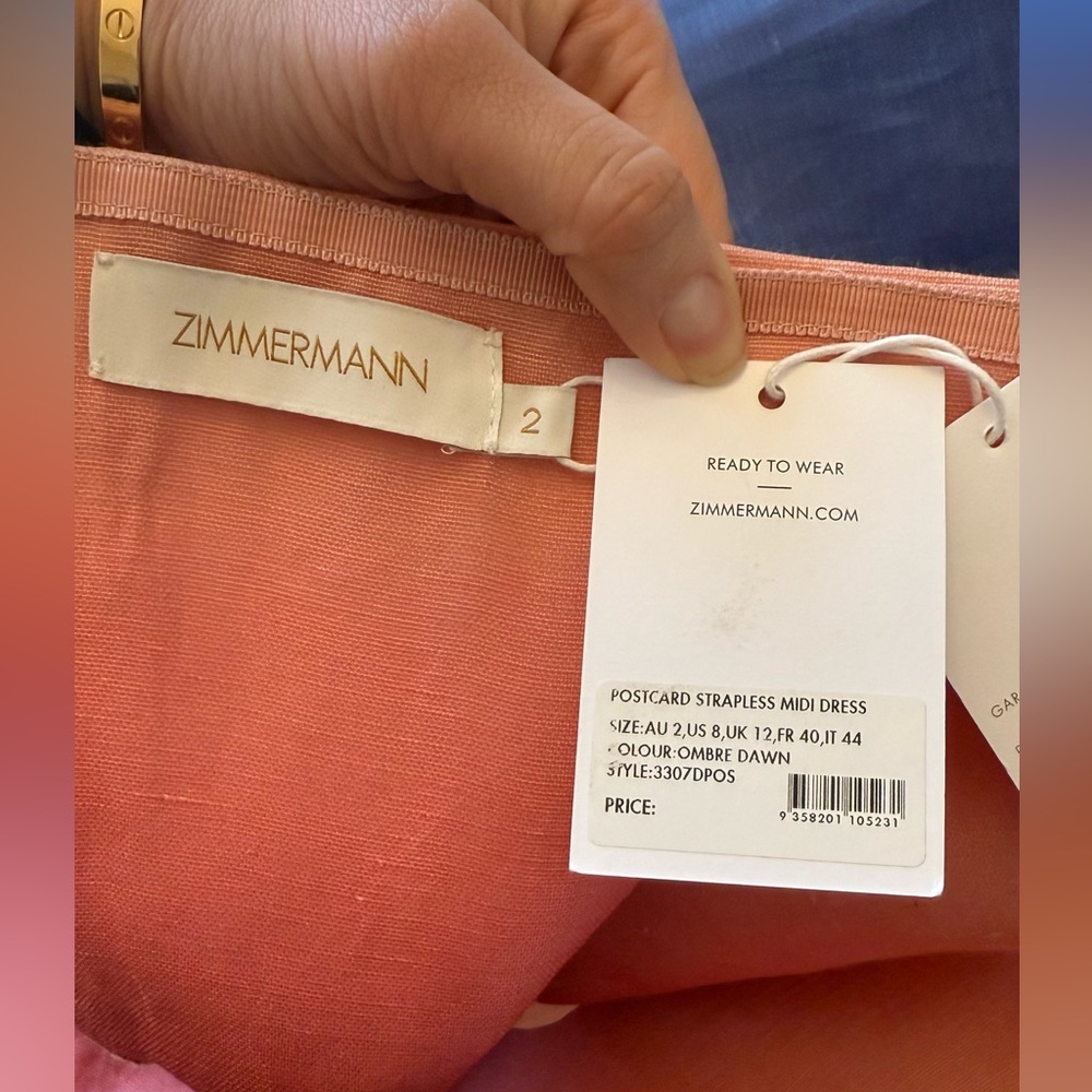 SOLD * Zimmermann Postcard Ombre Strapless Maxi Dress - Picture 4 of 9